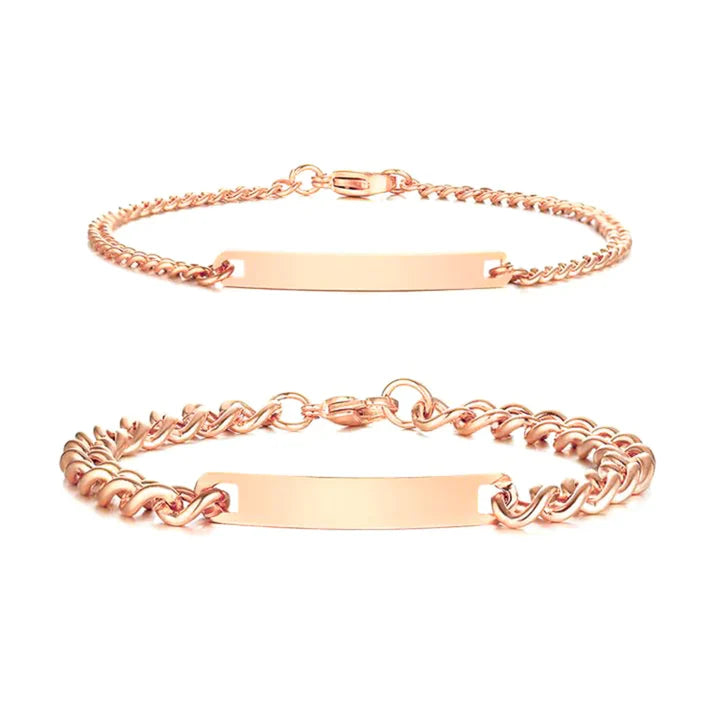 Engraved Bracelet Set - Eternal Rose Box